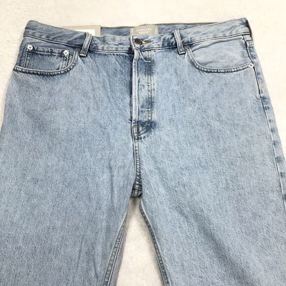 NWT EVERLANE Jean Women 32(38x28) Relaxed Straight Hi Rise Light Wash Organic - Picture 3 of 16